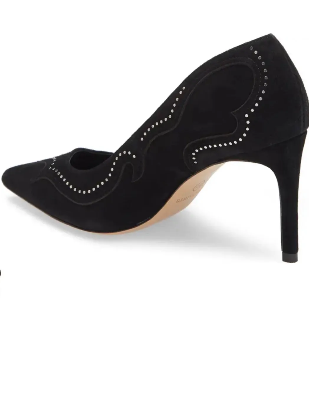 AllSaints Blush Zehra Studded Pump. Size 9. Black