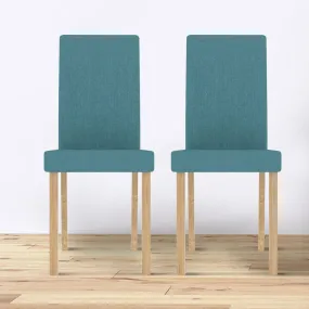 Amelia Teal Fabric Dining Chair Set of 2