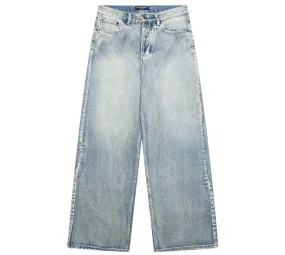 Balenciaga Oversized Wide-leg Jeans In Blue