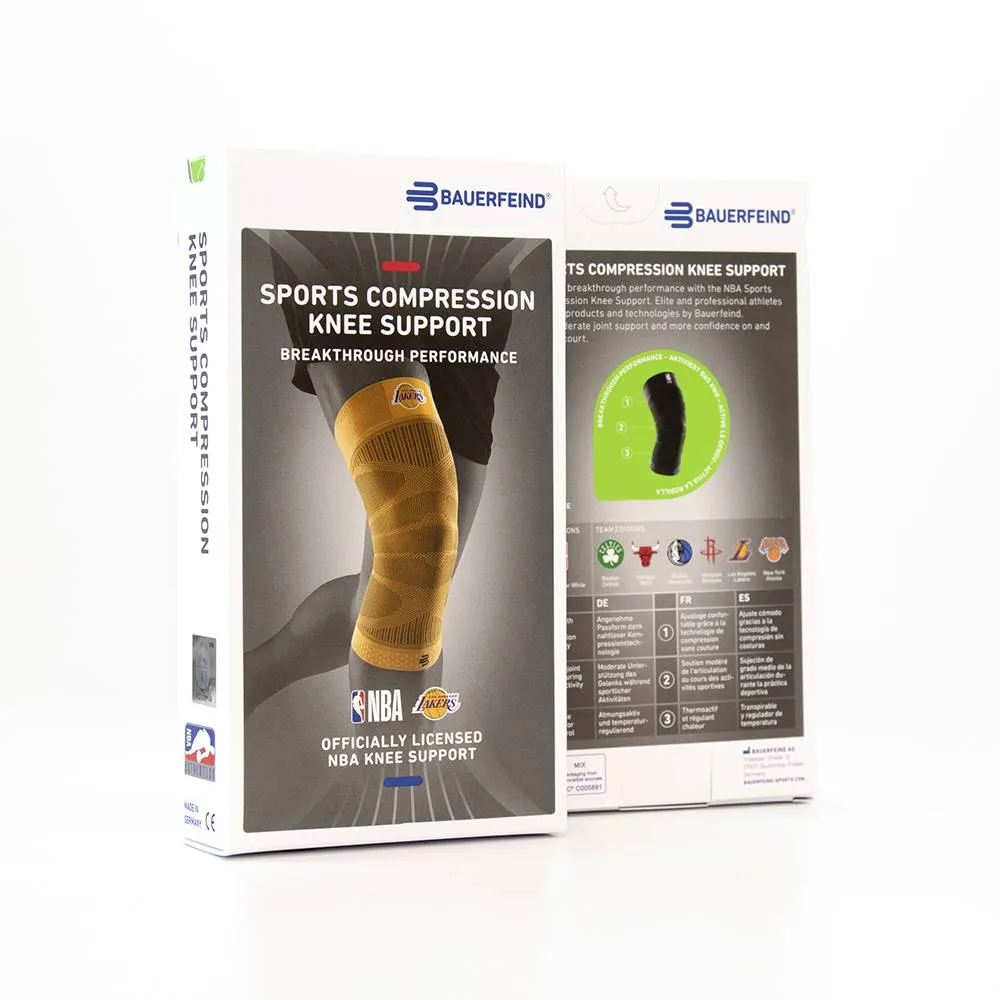 Bauerfeind Sports Compression Knee Support - NBA Team Editions - Lakers - Warriors - Celtics - Mavericks