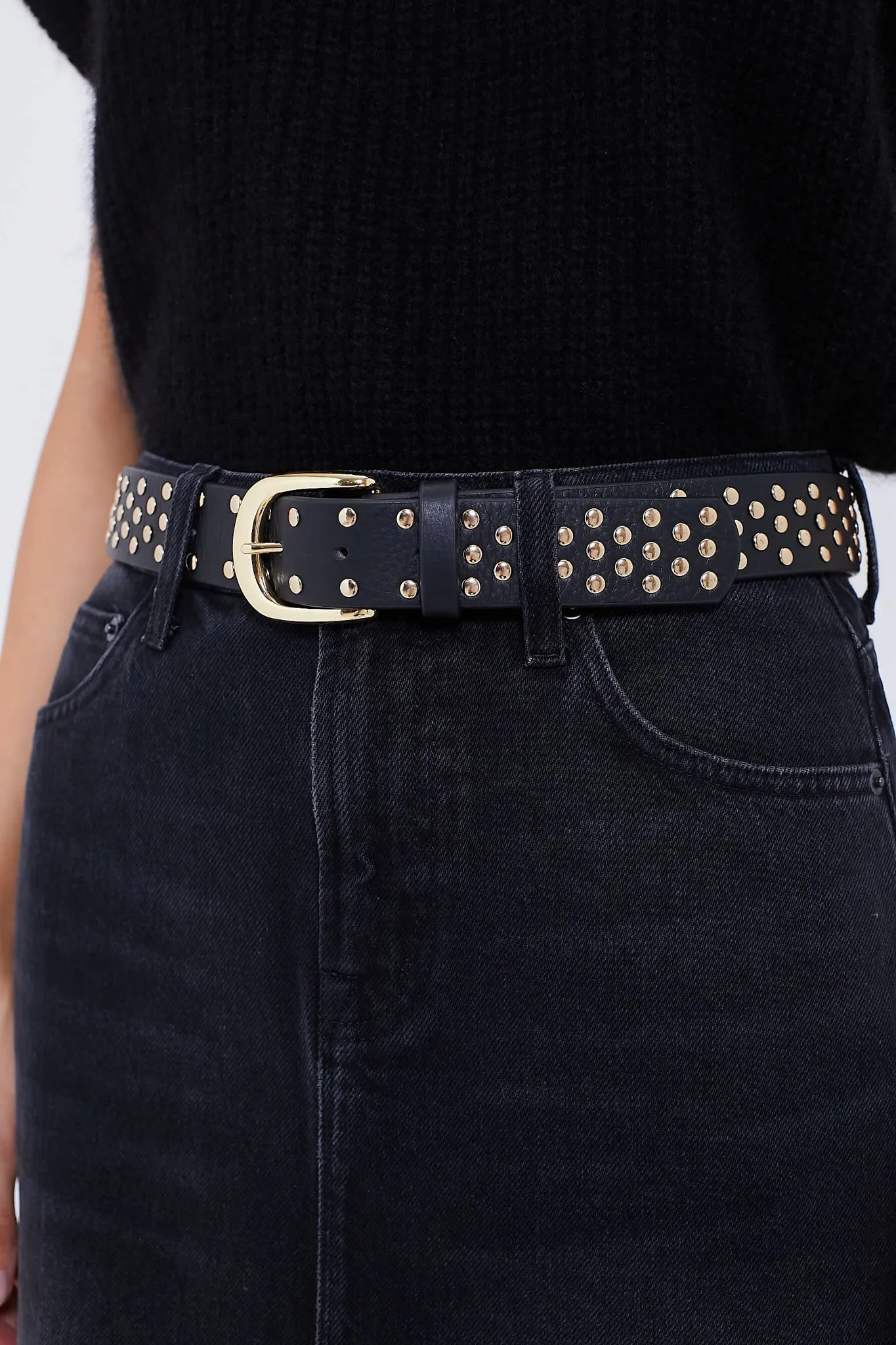 Black and Gold Studded Idris Belt