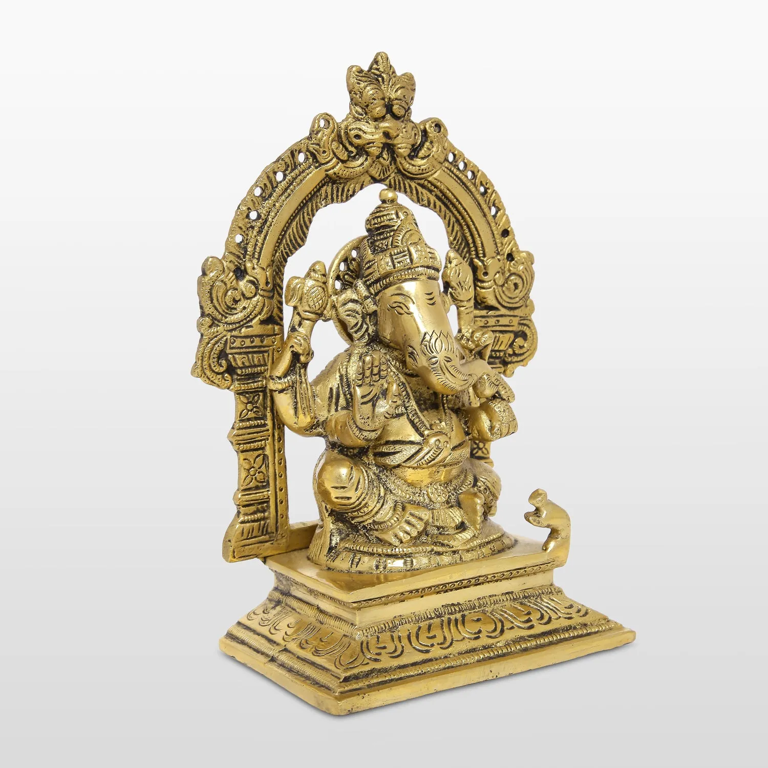 Brass Ganesha with Arch 7 in