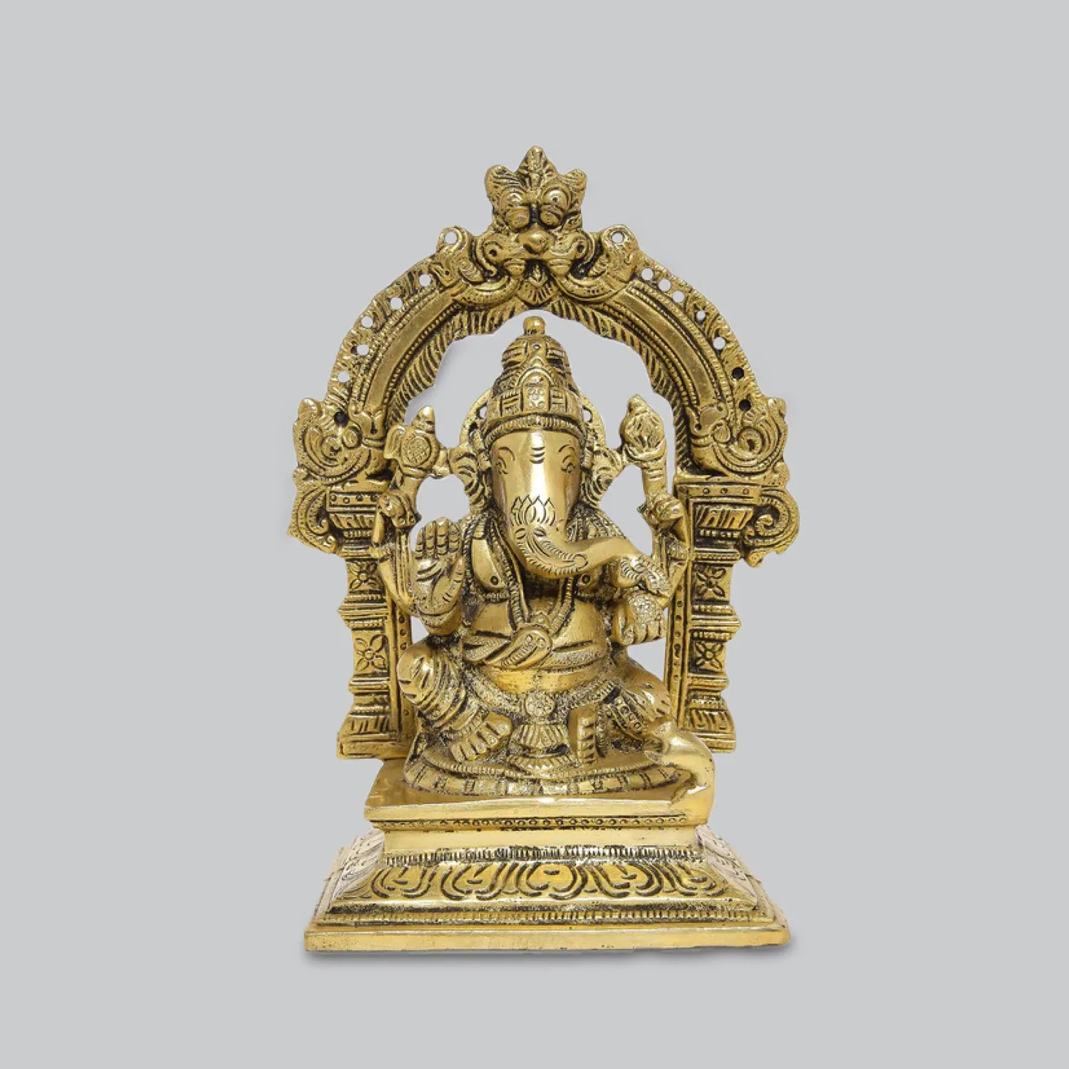 Brass Ganesha with Arch 7 in