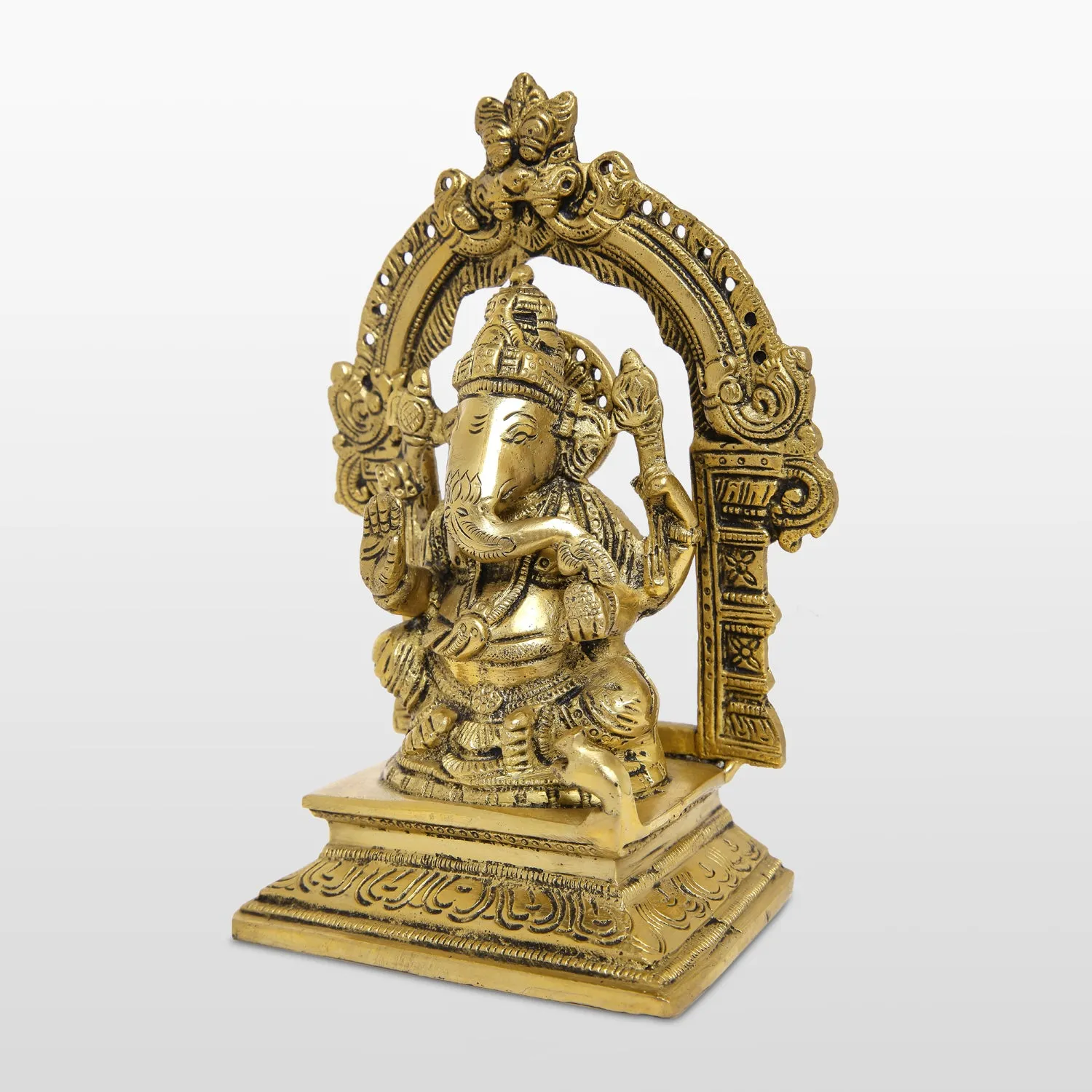 Brass Ganesha with Arch 7 in