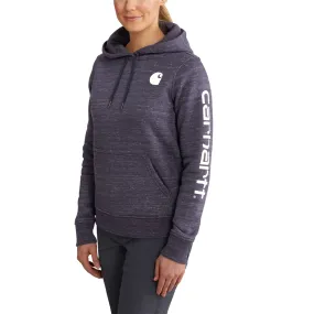 Carhartt Women's Clarksburg Graphic Sleeve Hoodie_Navy Space Dye