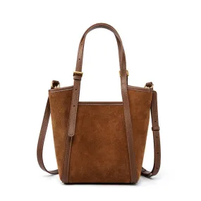 Elegant Suede Leather Tote Bag with Adjustable Strap | Shoulder Bag for Women