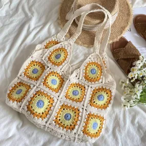 Elena Handbags Artsy Knitted Granny Square Tote