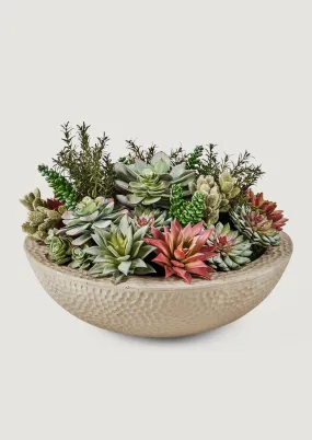 Faux Potted Plant Arrangement of Succulents - 13"