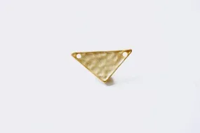 Matte Vermeil Gold Hammered  Triangle Connector Charm - 18k gold plated, textured flat isosceles, Gold Triangle Charm Blanks, Triangle Beads