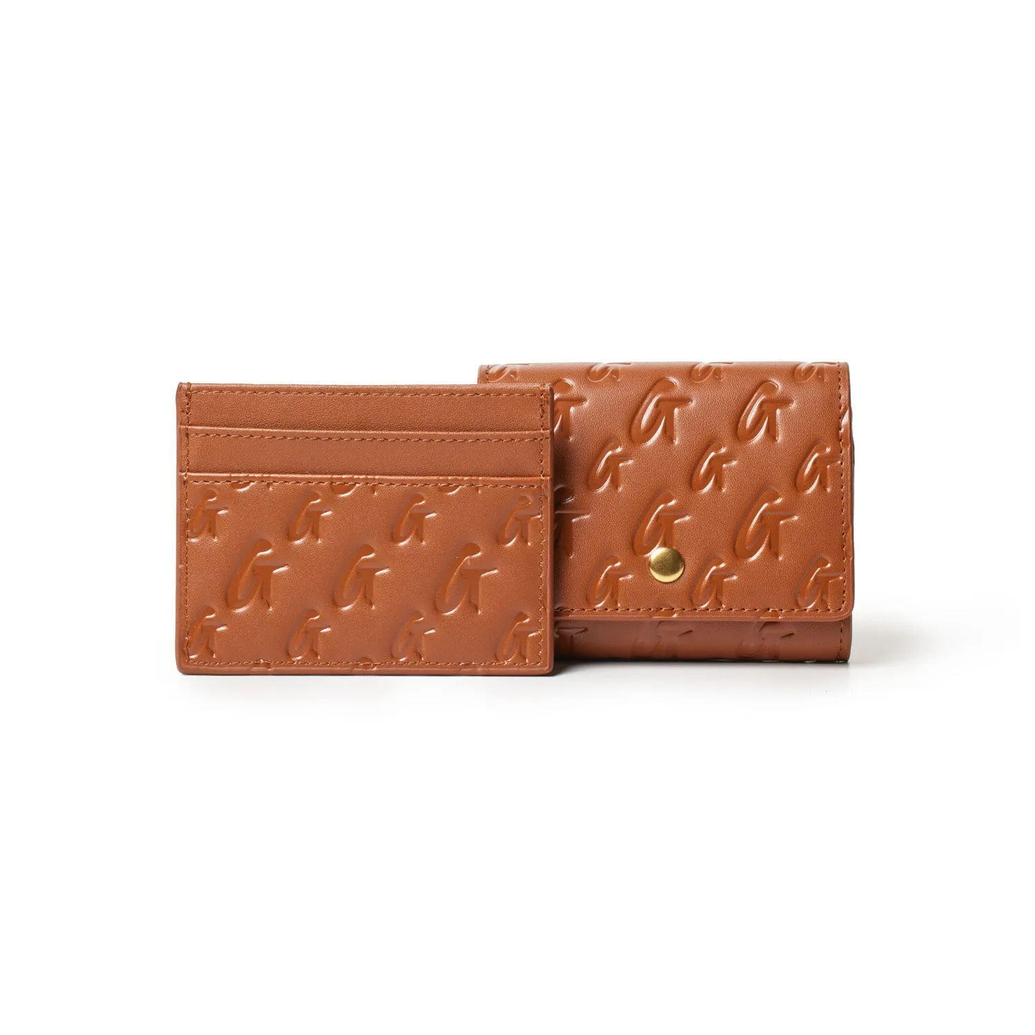 MONOGRAM CARD HOLDER BROWN