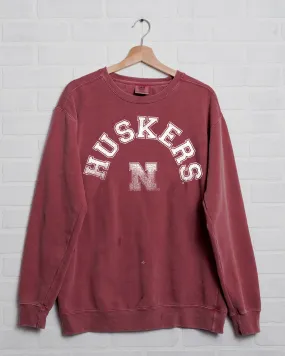 Nebraska Huskers Mega Arch Red Sweatshirt