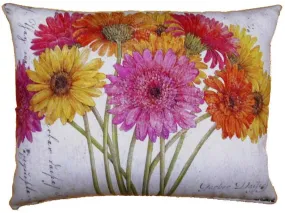 Outdoor Daisy Accent Pillow - Multi with Pink