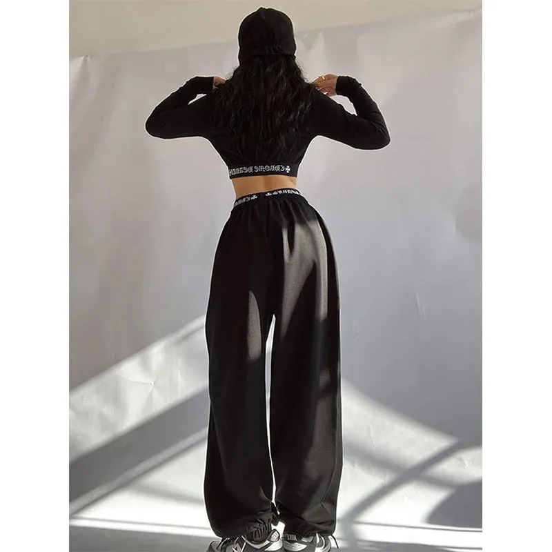 Oversized  Y2K  Streetwear  Wide Leg Letter Print Sweatpants