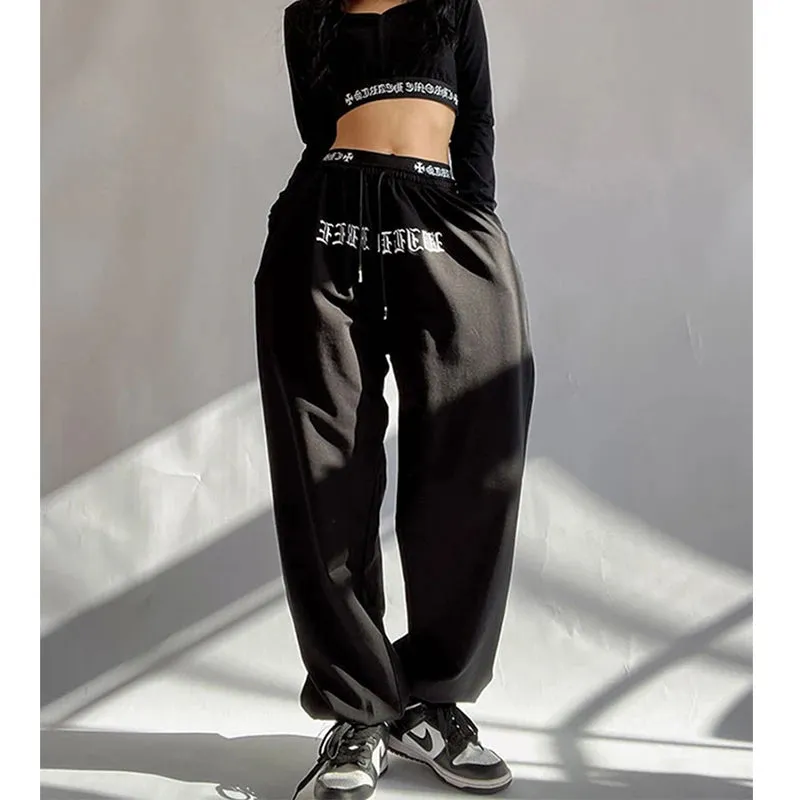 Oversized  Y2K  Streetwear  Wide Leg Letter Print Sweatpants