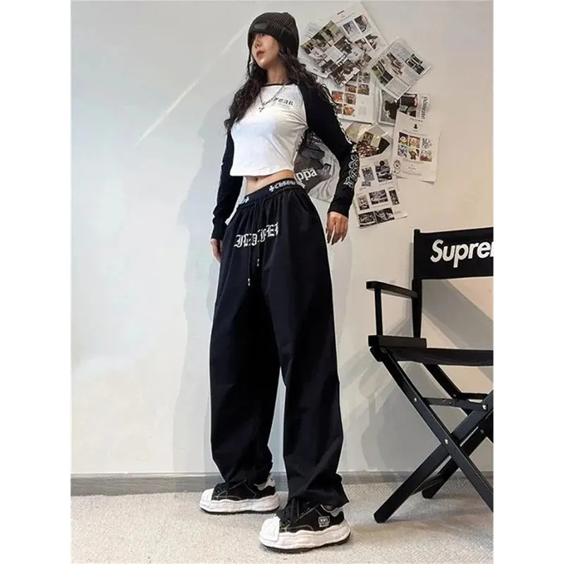 Oversized  Y2K  Streetwear  Wide Leg Letter Print Sweatpants