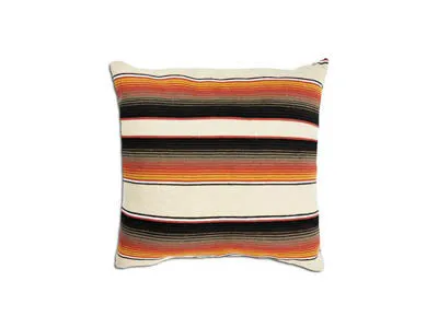 Saltillo Serape Square Home Pillow- Brown & tan two tone