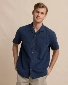 Sun Washed Seersucker Camp Short Sleeve Sport Shirt